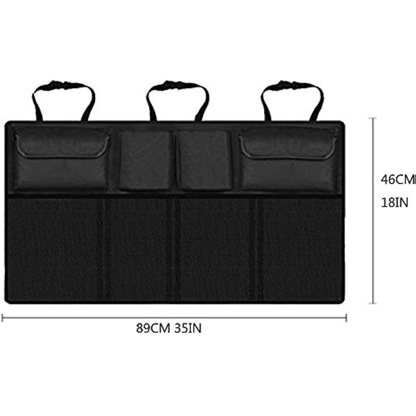 Kaxich Car Boot Organizer Baksete med flere lommer Hengende oppbevaringspose med justerbare stropper til snacks Drikkeleker Klær Sko Verktøy Reise Essential