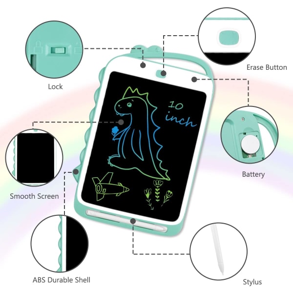 Skrivebord 10 tommers LCD med Magic Slate Pen Bærbar for skriving Tegning Papirløs Barn Voksne Skrive Tegning