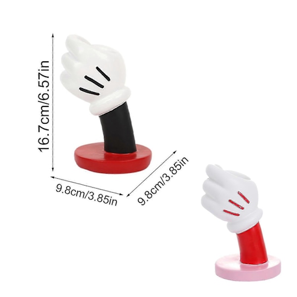 7'' Mus Hånd Blomster Vase, Kreativ Makeup Penselholder, Unik Vase Blomster Vase, 100% Ny Red