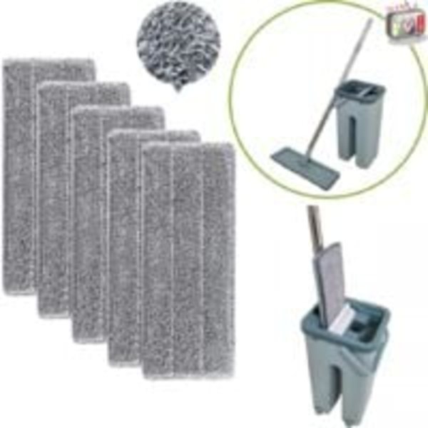 Mikrofiber Kostesæt Tilbehør - Auto Clean And Dry - Udskiftnings Mikrofiber/Puder Til Kosteskafte