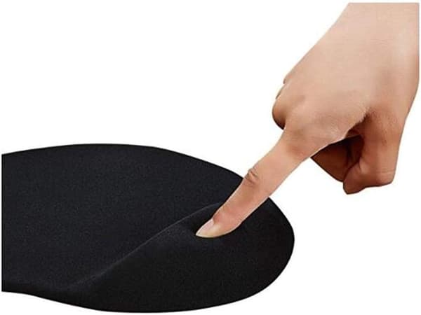 Musemåtte med håndstøtte, ergonomisk håndledsstøtte, skridsikker musemåtte med håndstøtte (sort)