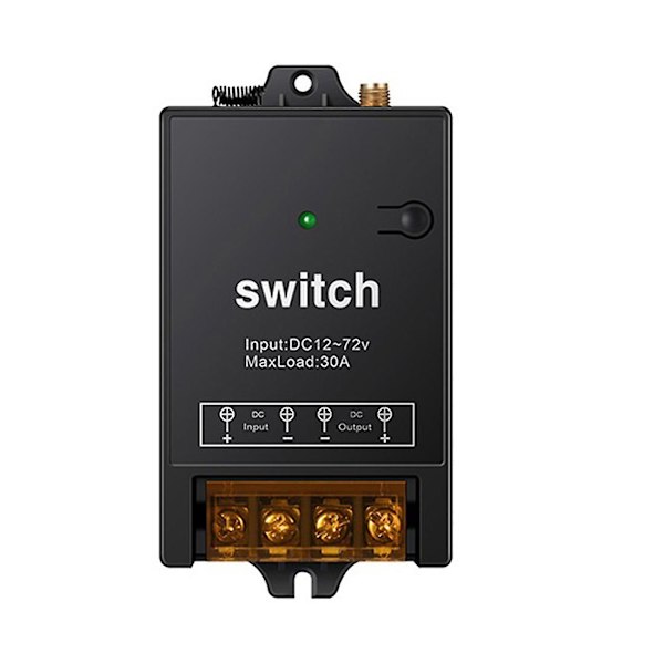 Fjärrkontrollbrytare, dc 12v/24v/48v/72v 40a Relä, Trådlös Rf-brytare med 300m Lång Räckvidd White  Black