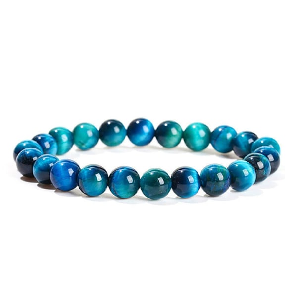 Naturligt tigeröga sten lila rosakvarts armband Mode obsidian halvädelsten armband blue 6mm