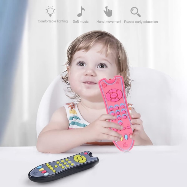 Baby Leksak Analog TV Fjärrkontroll med ljus och musik Toddler Tidig inlärning Musik Engelska Lärleksaker för pojkar Flickor 6 månader+