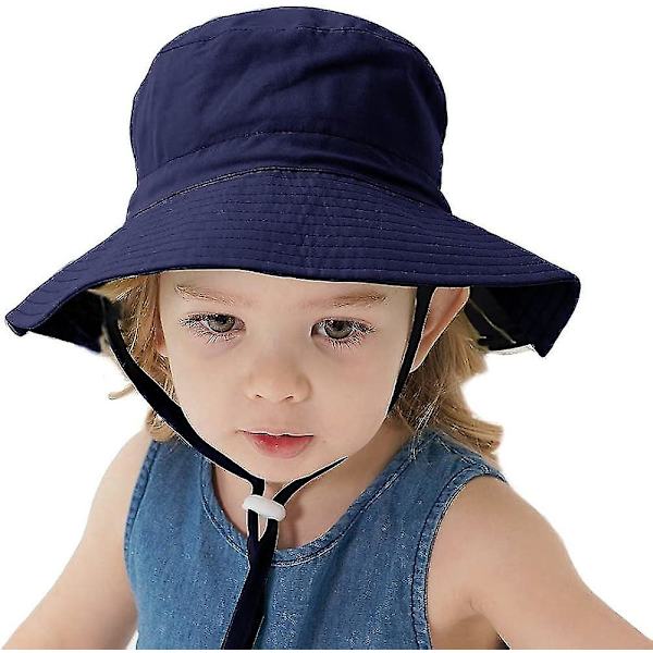 Barnhatt Justerbar Solhatt Andningsbar Strandhatt För Pojkar Flickor_ll Blue 2-6 Years