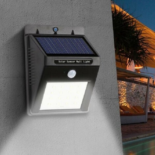 Solcelle LED Lampe med Bevægelsessensor 120°