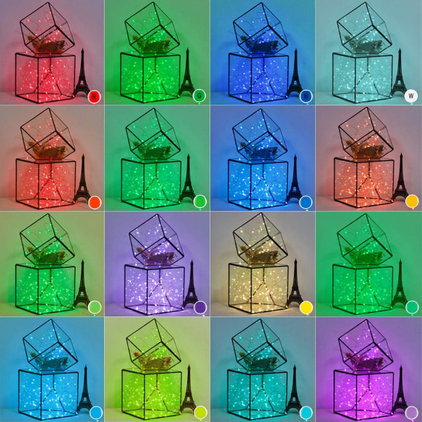 Fairy String Lights USB-drivna 16 Färgväxlande Strängljus 10m 100 LED Vattentäta Blinkande Ljus