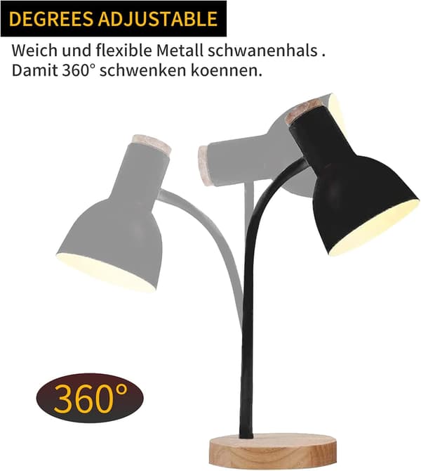 Tre LED skrivebordslampe med armer - Leselampe - Skrivebordslampe - Sengelampe