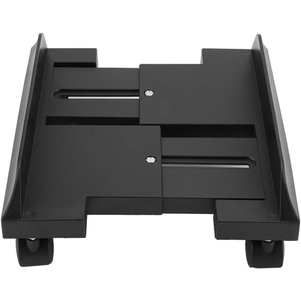 Aftagelig Justerbar Computerkabinet Stativ Computer Vogn med Hjul Serverbakke Reolhylde med Bremse (Sort)
