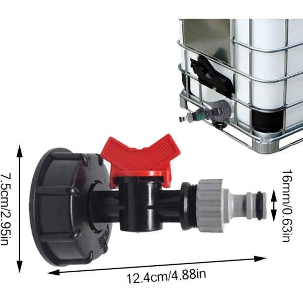 IBC Adapter for garden water tank IBC S60X6 with tap and fitting