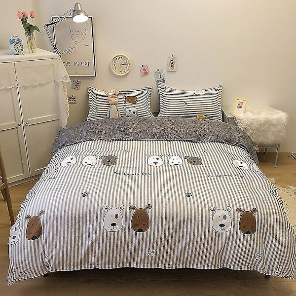3/4-delat set Kawaii Snoopy tecknad bomullstäcke överdrag lakan örngott Anime bekväm mjuk hushåll sängkläder artikel gåvor 4piece set150x200cm daimenggou