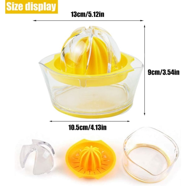 Liten sitruspresse plast fruktpresse manual ， juicepress håndpress appelsinjuicer Tåler oppvaskmaskin, robust og slitesterk