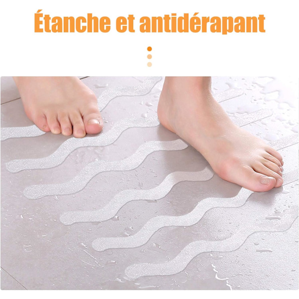 30 stk. Anti-slip Sikkerhedsmærker Bad, Transparent Bruse Anti-slip Bånd med Skraber, til Bad, Badekar, Trappetrin - S