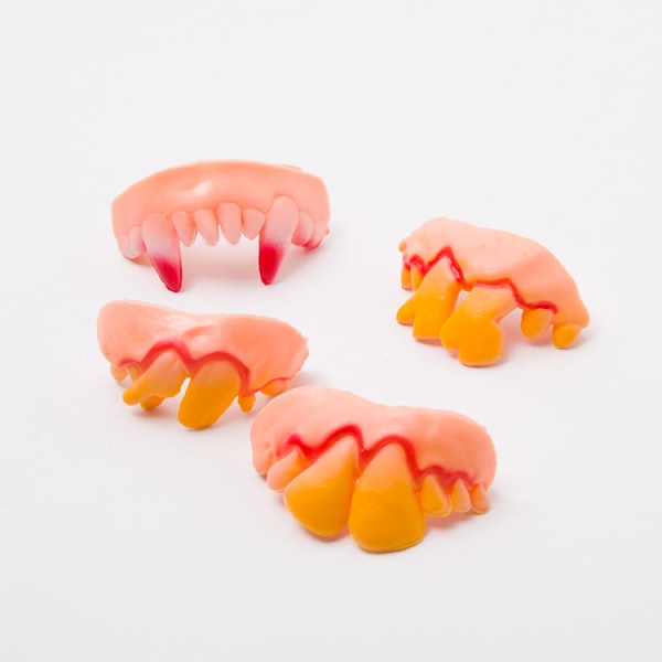 Halloween-koristelu Vampyyrihampaat Hampaat Hampaat Zombien etuhampaat Näytä tempputelineet Hammasproteesit