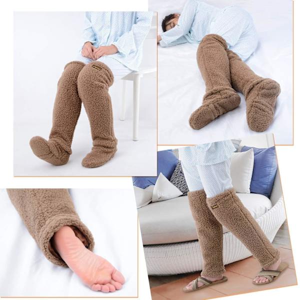 Coral Fleece Tofflor Varma Golvskor Justerbara Plyschbyxor