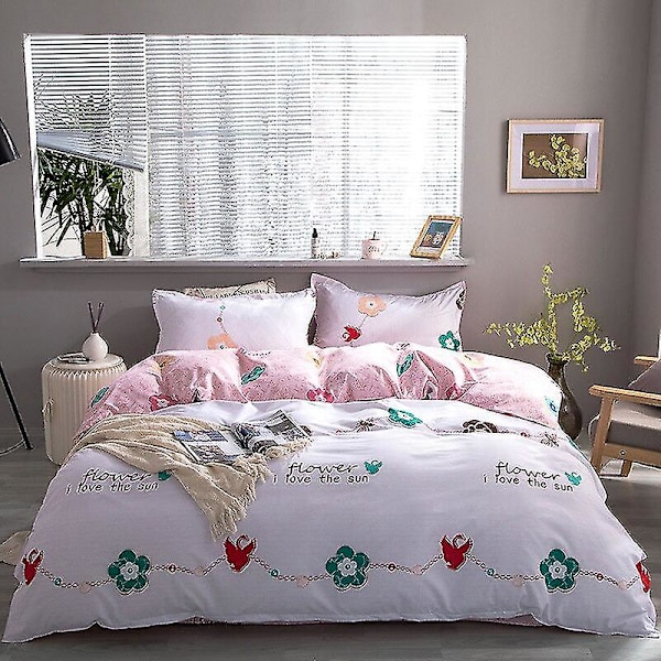 3/4 osainen sarja Kawaii Snoopy -sarjakuva puuvillasta valmistettu peittoliina, pussilakana ja tyynyliina Anime mukava pehmeä kodin vuodevaatteet lahjat 4piece set150x200cm xiangyanghuakai