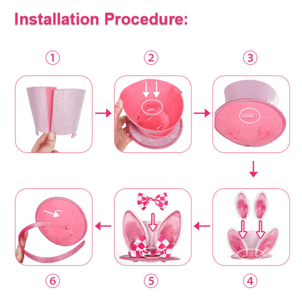 DIY Pääsiäispupun hiusnauha, Kanin korvat, söpö festivaalikoriste, lahja lapsille Pink