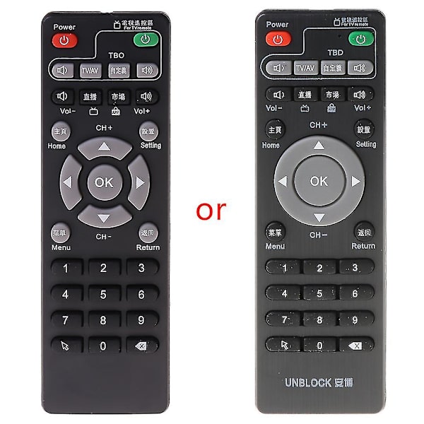 Unblock Tech Ubox TV Fjernbetjening til Smart TV Box Gen 1/2/3 Black