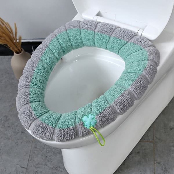 (NY) 4-pakning varmt elastisk universelt vaskbart toalettsete