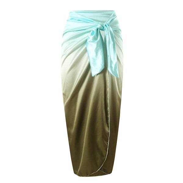 Baddräkt enfärgad skarvning het stil metallknapp baddräkt baddräkt i ett stycke Satin skirt one size 2