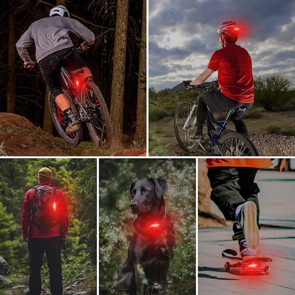 2-pack LED-bakljus för cykel, extra starka USB-uppladdningsbara cykelbakljus, vattentäta cykelbakljus för cykelhjälm, säkerhetsvarningsstroboskop