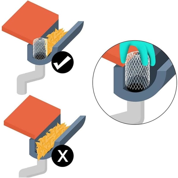 Sæt med 4 Metal Tagrende Beskyttere Udvidbar Filter Skærm Blad Si Strainer Nedløbsrør Beskyttere til Tagrender Nedløbsrør