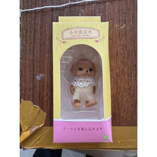 Rörlig docka pudeldocka flockleksak golden retriever små ornament 4.5CM