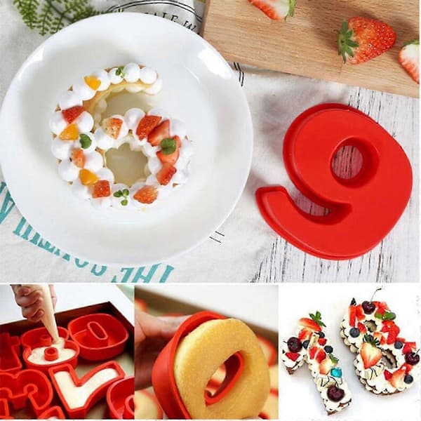 (NY) 10-tommers tallkakeform for baking av 0-8 sifferdesserter, non-stick