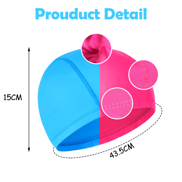 Svømmehette 2 stk unisex svømmehette dame svømmehette fleksibel hette svømmehette for jenter langt hår menn barn gutter
