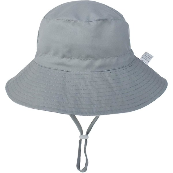 Barnhatt Justerbar Solhatt Andningsbar Strandhatt För Pojkar Flickor_ll Grey 12-24 Months