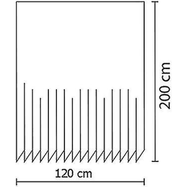 Digitalt tekstil bruseforhæng med ringe 120 x 200 cm -CDSX