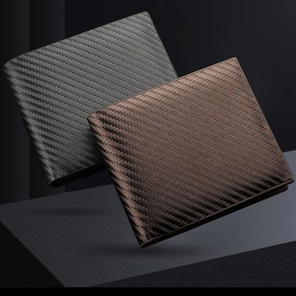 Ægte Læder Minimalistisk Bifold Punge Til Mænd RFID Blokering Slank Mænds Pengepung Coffee color