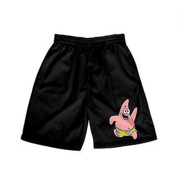 Herre badetøy Patrick Star korte strandshorts bukse hurtigtørkende badetøy badebukse badedrakt surfebrett bukser DK11 XL