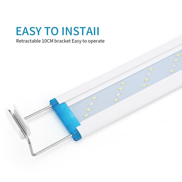 Akvariumlys blått og hvitt lys trefarget endring fisketank brakettlys LED-lys White light 48cm