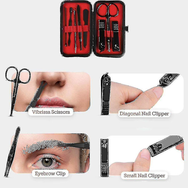 Ny Manikyrset, Pedikyrset, Nagelklippare, Professionellt Grooming Kit, Nagelverktyg I Lyxigt Resefodral För Män Och Kvinnor