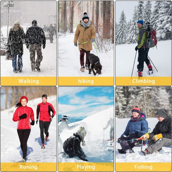 Halkstiga stegjärn, halksäkra snöstegjärn, snöstegjärn, för is- och snövandring, jogging, klättring, vandring. M