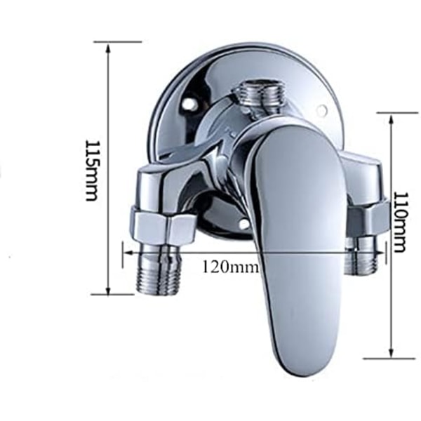 Duschblandare Badrumsblandare Väggmonterad Engrepps Duschblandare i mässing för badrum med kallt och varmt vatten Krom