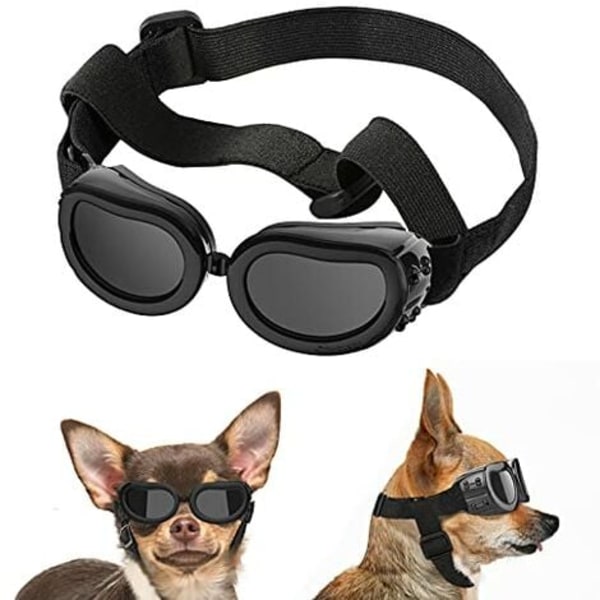 Solbriller til små hunde UV-briller Øjenbeskyttelse med justerbar strop Vandtæt