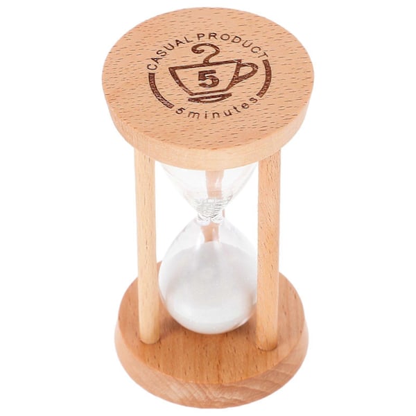 Sandtimer i trä 5 minuter Portabel Sandtimer Dekorativ Timglas Timer Kök Sandklocka