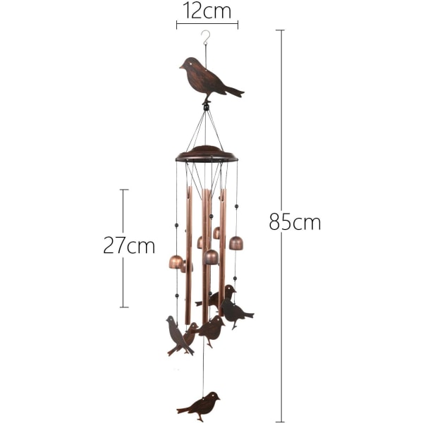 Fåglar vindspel Trädgårds vindspel för inomhusdekoration utomhus Lämplig för hemträdgårdsdekoration, med krokar