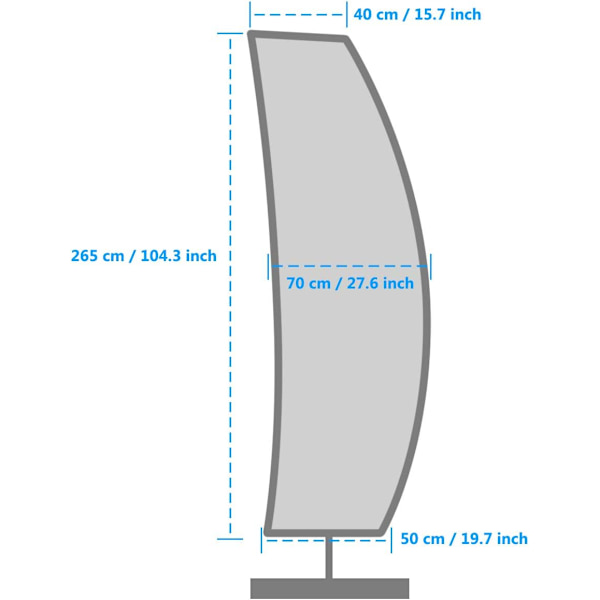 Parasolbeskyttelsesbetræk, cantilever parasolbeskyttelsesbetræk Vandtæt parasolbetræk 270/40* 70* 50cm