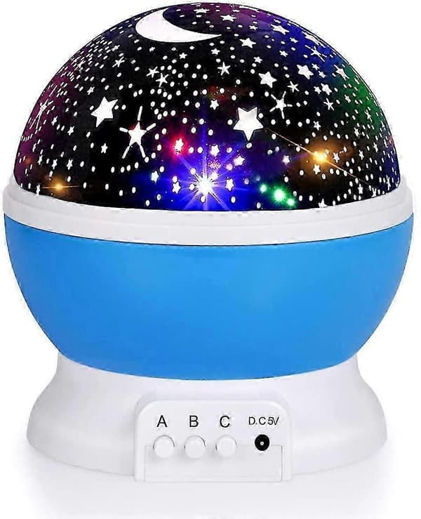 (NY) Stjernehimmelprojektor - 9 farvemuligheder med USB-strøm (360 rotation)