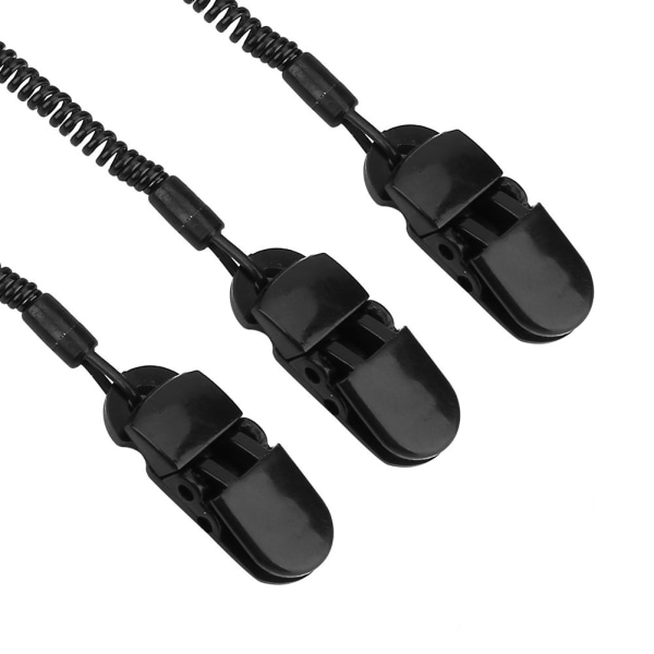 Keps Hållare Set, 3st Svart Keps Hållare Hatt Clip Set med Alligatorclips & Spiral Kabel för Fiske Kajak Camping