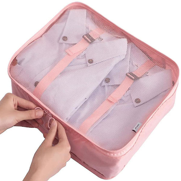 Rejsepakningskuber, Multifunktionel 8 stk./sæt Rejsekuber Bagage Organiser Vandafvisende Rejse Kompressionskuffert Taske Rejse Essentials Taske