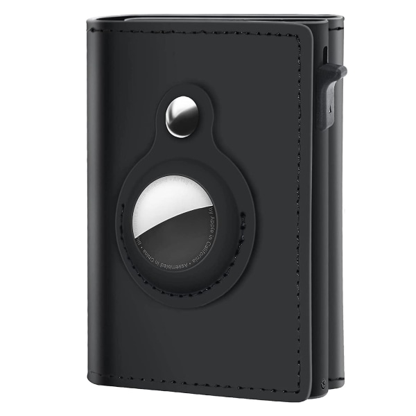 Airtag Plånbok Äkta Läder Air Tag Plånbok RFID-Teknik Kreditkortsfodral Minimalistisk Plånbok Passar För Apple Airtag (Airtag Ingår Inte) dark brown