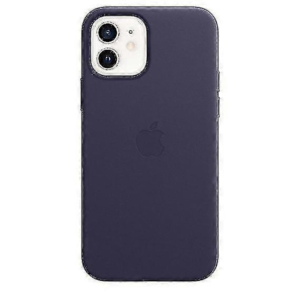 Läderfodral för iPhone 12/12 Pro med MagSafe Deep Violet