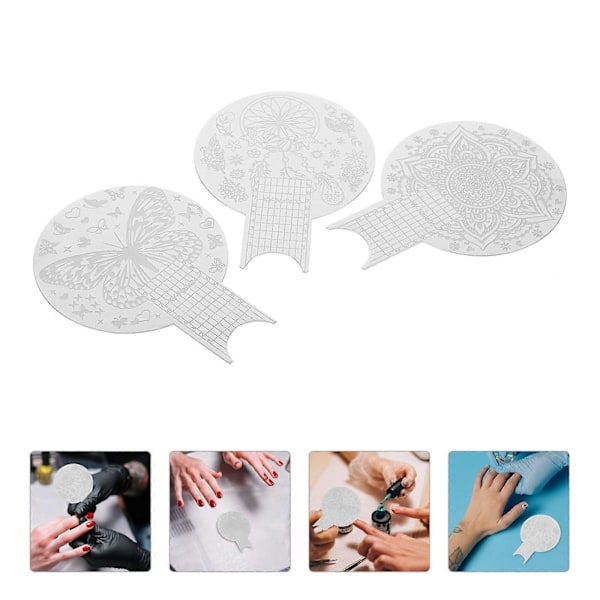 3 stk. Manicure Skabeloner Negle Stempler Moderne Negle Skabeloner Negle Stempelplader