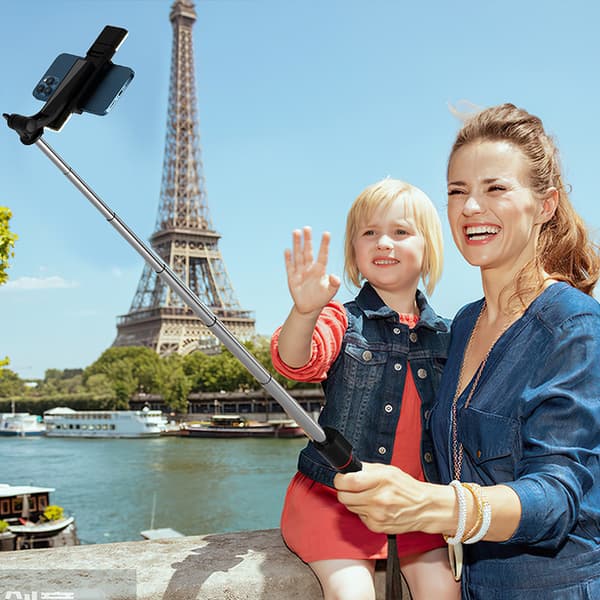 Mobiltelefon Bluetooth selfie stick 1,3m live-sändningsstativ pink