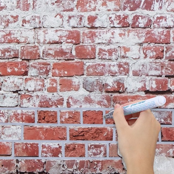 Kakelfogpenna Wall Grout Restorer Pen Repair Marker Grout Filler Penna för väggkakelrestaurering Badrumsgolv (Ljusgrå)