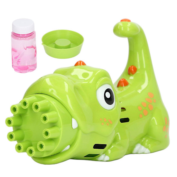 Elektrisk Boblemaskine Dinosaur Formet 10 Boblehuller Automatisk Boblefremstillingslegetøj Med Bobleopløsning 105ml
